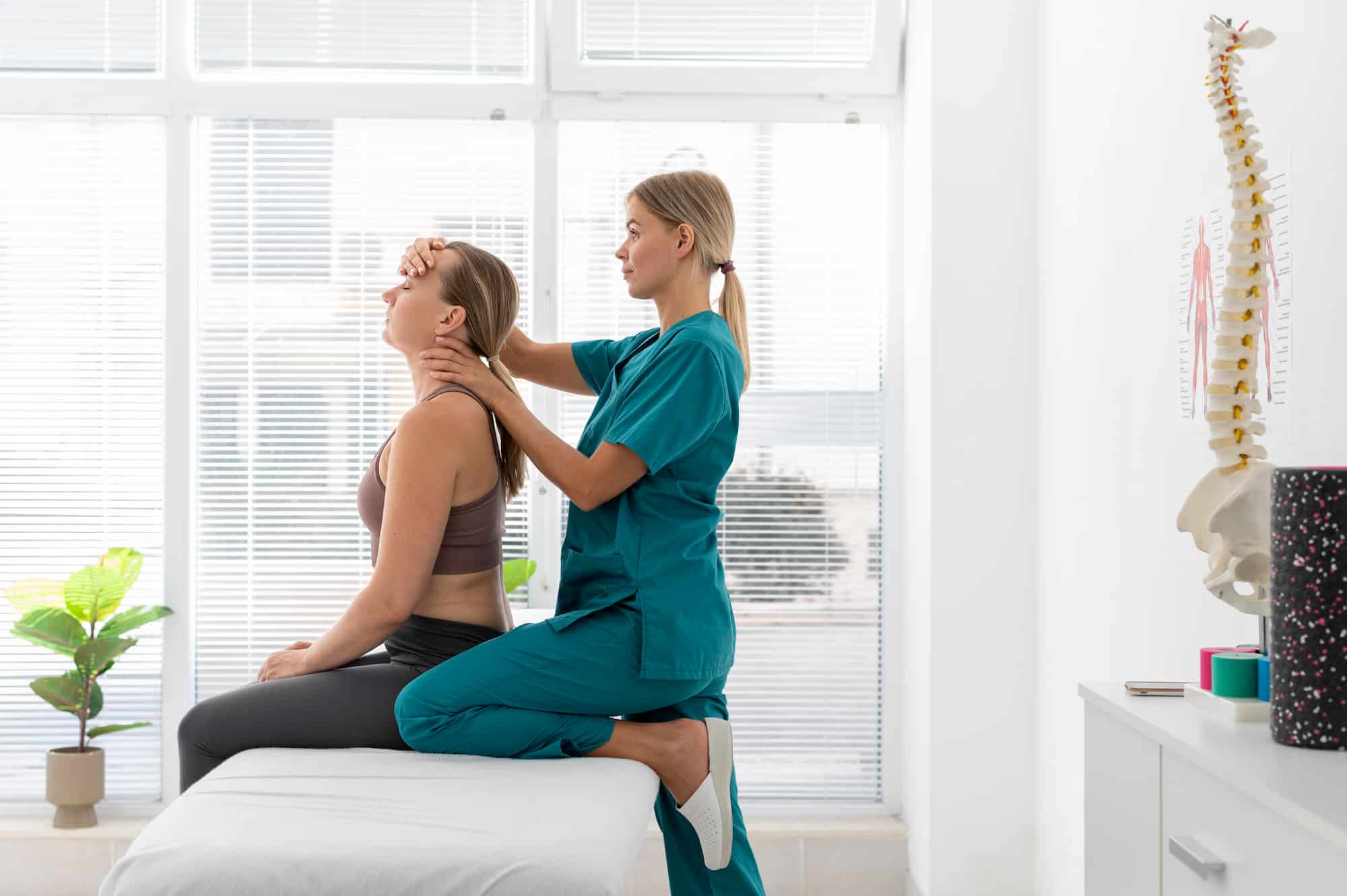 Physiotherapist treating a patient at German Medical Center Dubai
